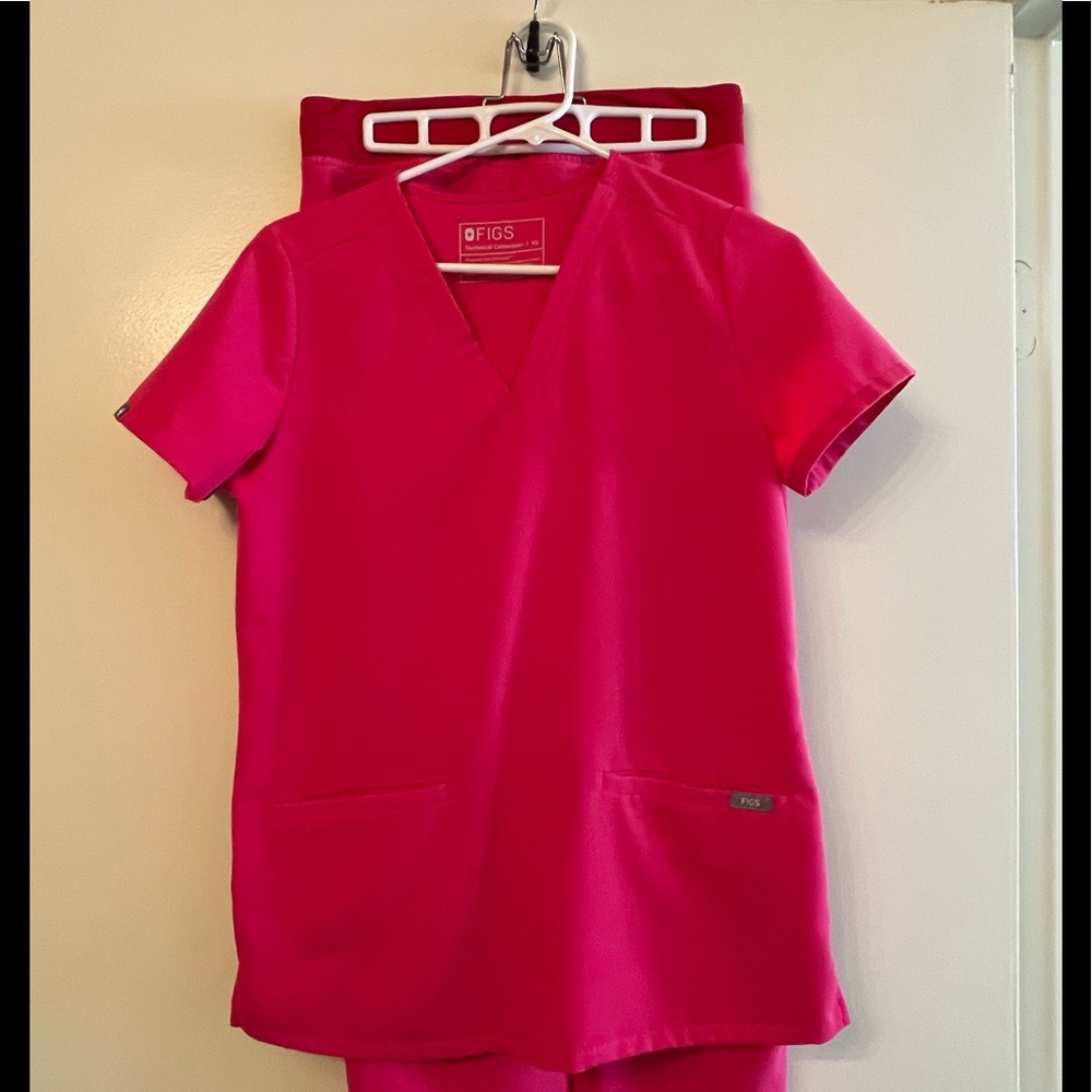 Figs Shocking Pink Set XS